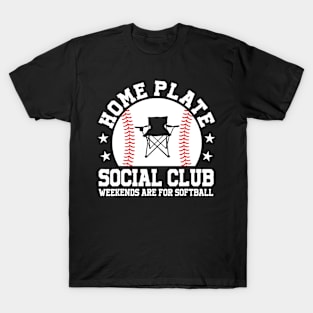 Home Plate Social Club, Midday, Softball Mom, Softball Dad, Softball Game Day, Softball Grandma, Softball Family T-Shirt